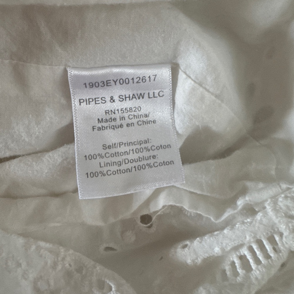 Veronica Beard Bettina White Eyelet Shirt Dress Mini Preppy Chic Size 0 - Picture 5 of 9